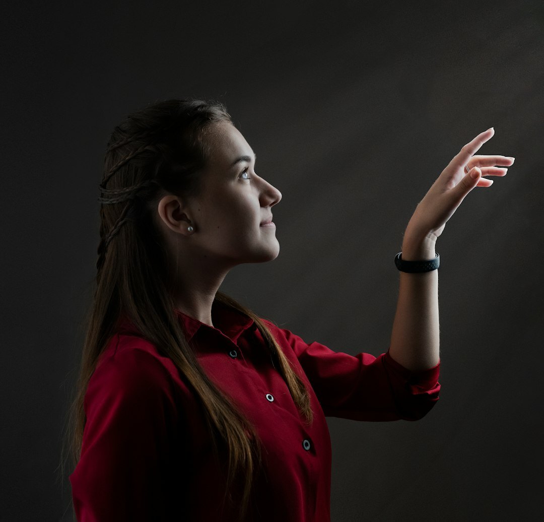 Young professional woman with headset