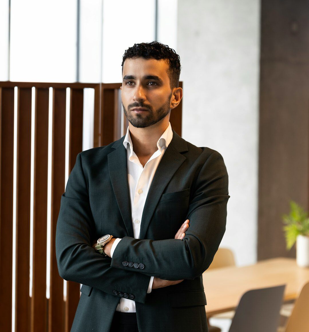 Professional Brazilian man in business suit smiling
